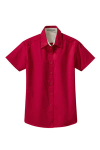 Ladies Short Sleeve Easy Care Shirt with Collar