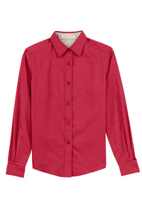 Ladies Long Sleeve Easy Care Shirt with Collar