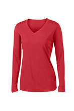 Load image into Gallery viewer, Ladies Sport-Tek® Ladies Long Sleeve PosiCharge® Competitor™ V-Neck Tee