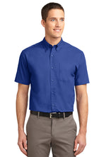 Load image into Gallery viewer, Mens Short Sleeve Easy Care Shirt with Button Down Collar