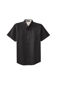 Mens Short Sleeve Easy Care Shirt with Button Down Collar