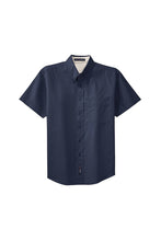 Load image into Gallery viewer, Mens Short Sleeve Easy Care Shirt with Button Down Collar