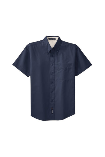 Mens Short Sleeve Easy Care Shirt with Button Down Collar